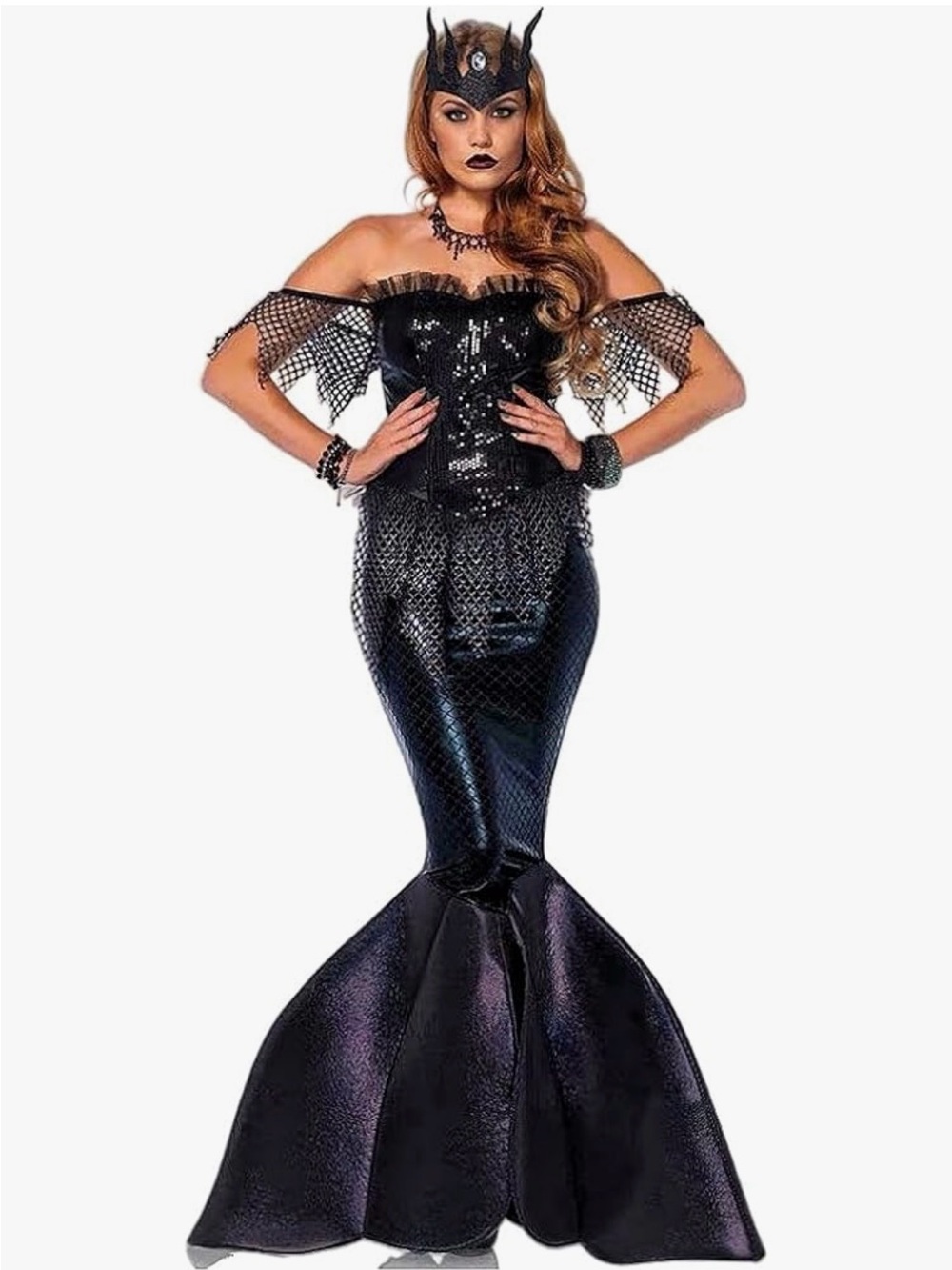 Leg Avenue Black Sequined Mermaid Costume Gown